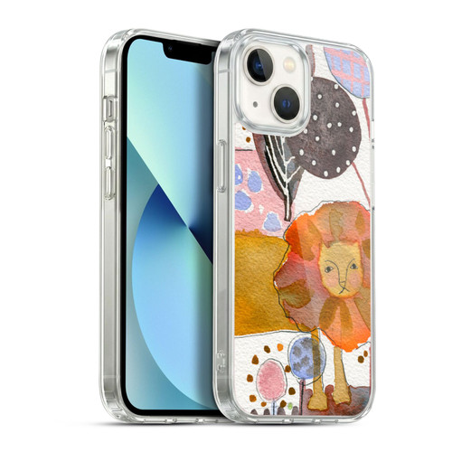 Wyanne Animals Watercolour Lion Soft Gel Case for Apple iPhone 13