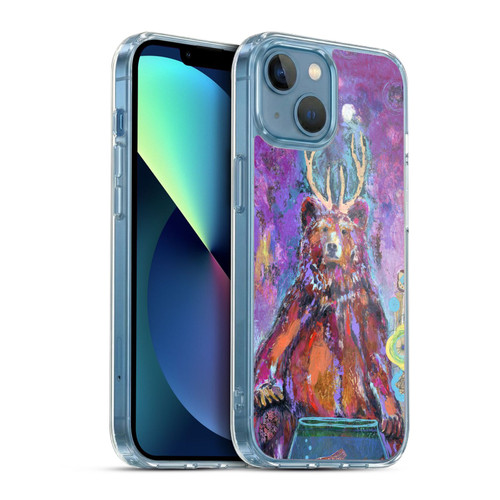 Wyanne Animals Bear with Antlers Soft Gel Case for Apple iPhone 13 Mini & MagSafe