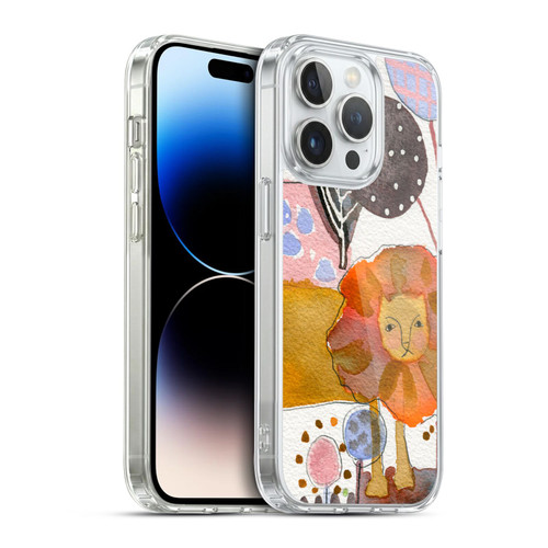Wyanne Animals Watercolour Lion Soft Gel Case for Apple iPhone 14 Pro & MagSafe