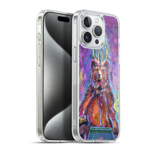 Wyanne Animals Bear with Antlers Soft Gel Case for Apple iPhone 15 Pro Max & MagSafe