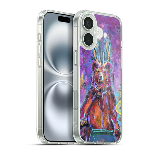 Wyanne Animals Bear with Antlers Soft Gel Case for Apple iPhone 16 Plus & MagSafe