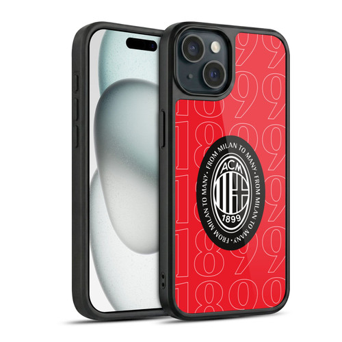 AC Milan Art 1899 Black Logo Gel Armour Case For Apple iPhone 15