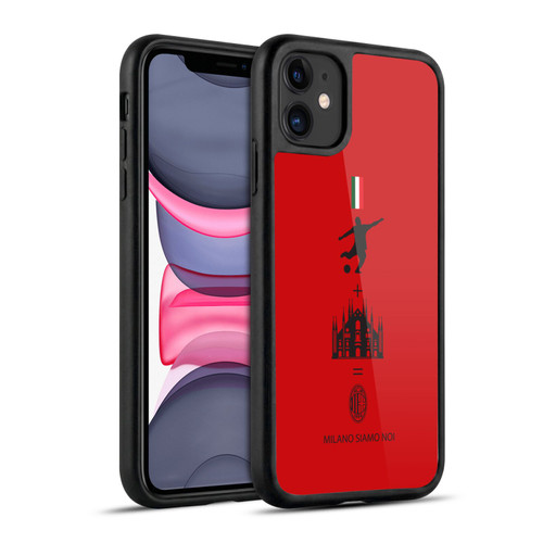 AC Milan Crest Patterns Red Gel Armour Case For Apple iPhone 11
