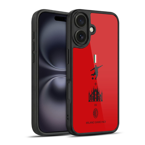 AC Milan Crest Patterns Red Gel Armour Case For Apple iPhone 16