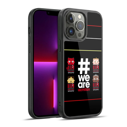 AC Milan Crest Stripes 3 Gel Armour Case For Apple iPhone 13 Pro Max