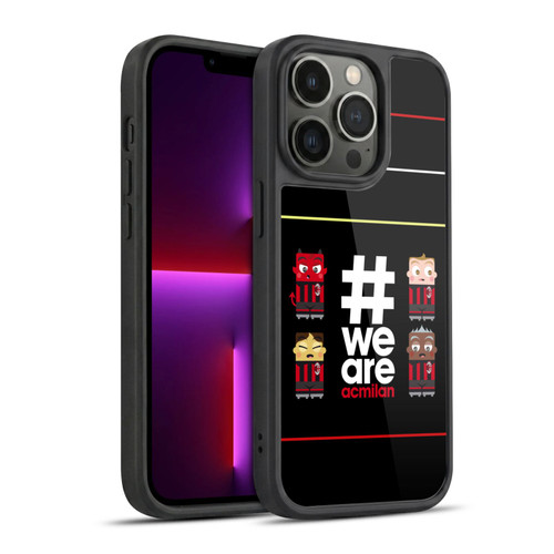 AC Milan Crest Stripes 3 Gel Armour Case For Apple iPhone 13 Pro