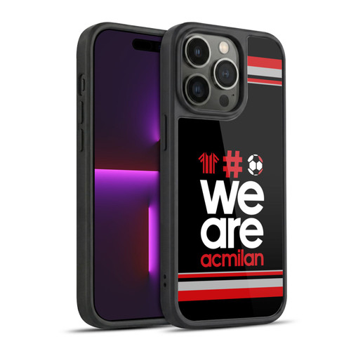 AC Milan Crest Stripes 2 Gel Armour Case For Apple iPhone 14 Pro
