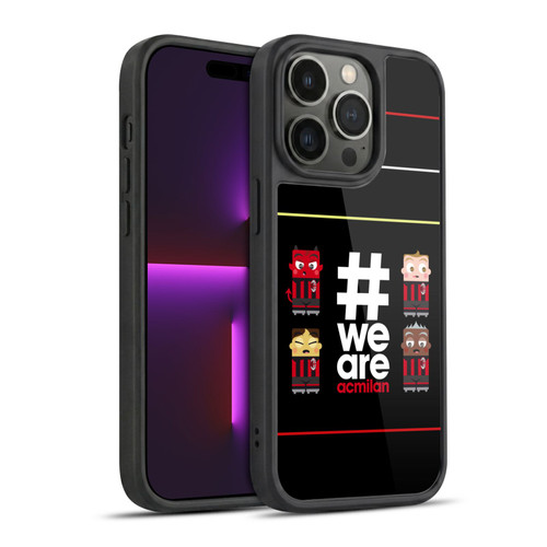 AC Milan Crest Stripes 3 Gel Armour Case For Apple iPhone 14 Pro
