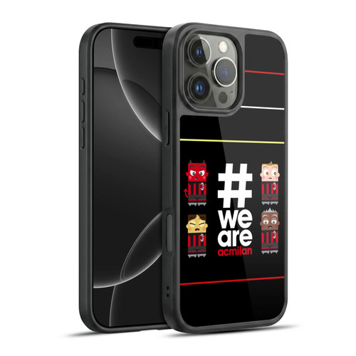 AC Milan Crest Stripes 3 Gel Armour Case For Apple iPhone 16 Pro Max