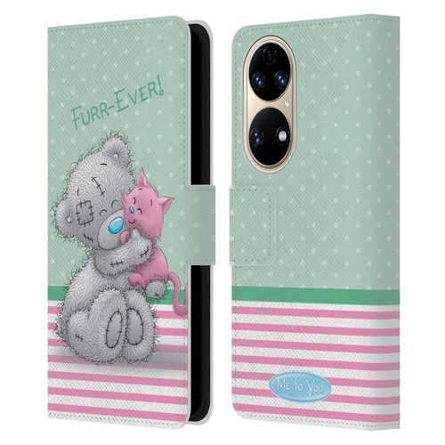 Me To You Classic Tatty Teddy Cat Pet Leather Book Wallet Case Cover For Huawei P50