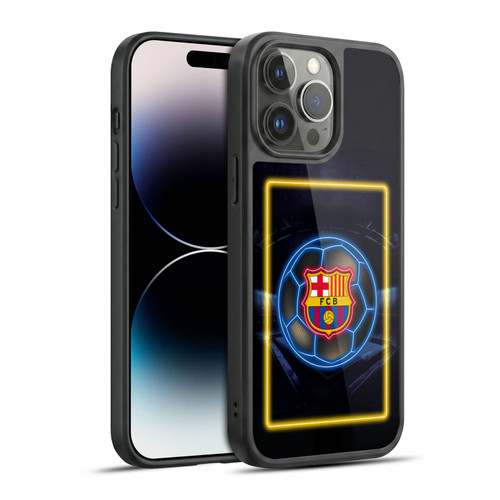 FC Barcelona Neon Logo Gel Armour Case For Apple iPhone 14 Pro Max