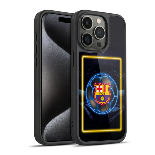 FC Barcelona Neon Logo Gel Armour Case For Apple iPhone 15 Pro