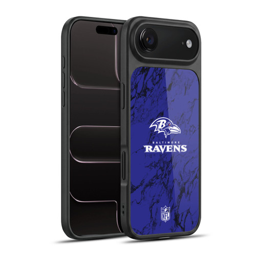 NFL Baltimore Ravens Graphics Coloured Marble Gel Armour Case For Apple iPhone 17 Air