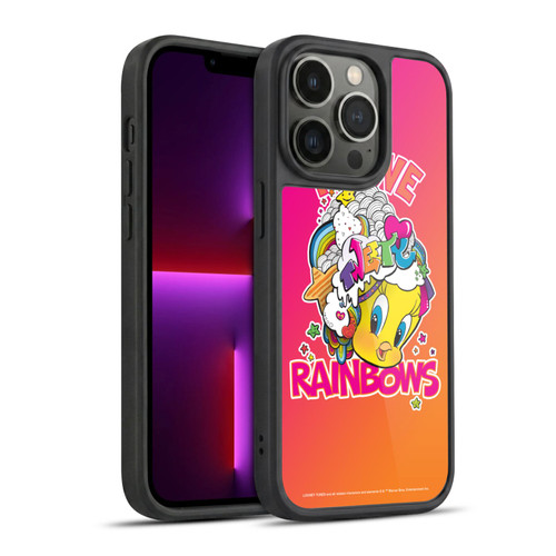 Looney Tunes Patterns I Love Rainbow Gel Armour Case For Apple iPhone 13 Pro