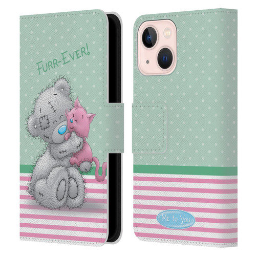Me To You Classic Tatty Teddy Cat Pet Leather Book Wallet Case Cover For Apple iPhone 13 Mini