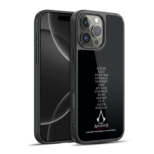 Assassin's Creed Legacy Typography Names Gel Armour Case For Apple iPhone 16 Pro Max