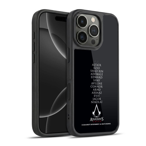 Assassin's Creed Legacy Typography Names Gel Armour Case For Apple iPhone 16 Pro