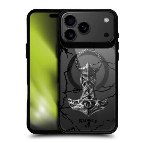 Alchemy Gothic Gothic Art Mjolnir Hammer BLACK SHOCKPROOF BUMPER CASE COMPATIBLE WITH Apple iPhone 17 Pro Max & MAGSAFE