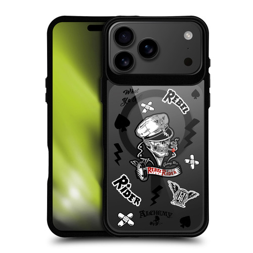 Alchemy Gothic Gothic Art Rebel Rider BLACK SHOCKPROOF BUMPER CASE COMPATIBLE WITH Apple iPhone 17 Pro Max & MAGSAFE