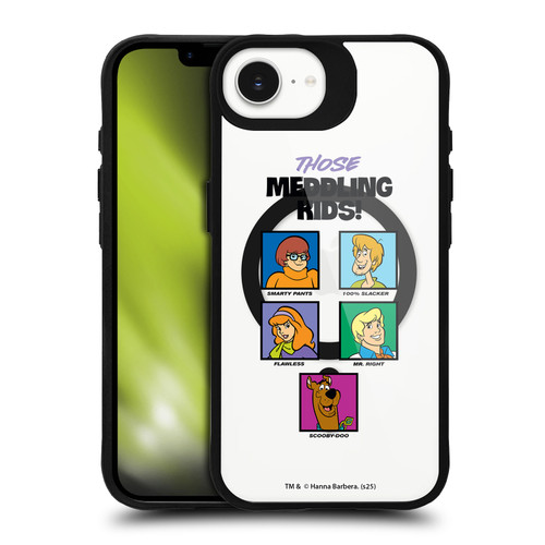 Scooby-Doo Character Art Meddling Kids BLACK SHOCKPROOF BUMPER CASE COMPATIBLE WITH Apple iPhone 16e / Apple iPhone 17e & MAGSAFE