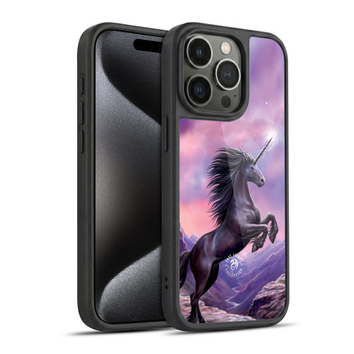 Anne Stokes Mythical Creatures Black Unicorn Gel Armour Case For Apple iPhone 15 Pro