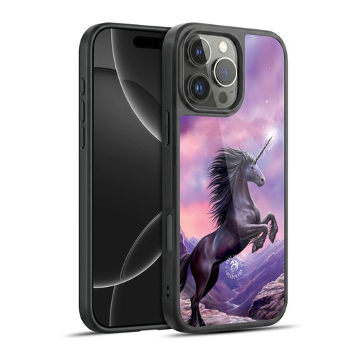 Anne Stokes Mythical Creatures Black Unicorn Gel Armour Case For Apple iPhone 16 Pro Max