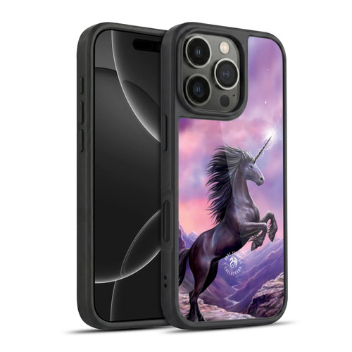 Anne Stokes Mythical Creatures Black Unicorn Gel Armour Case For Apple iPhone 16 Pro