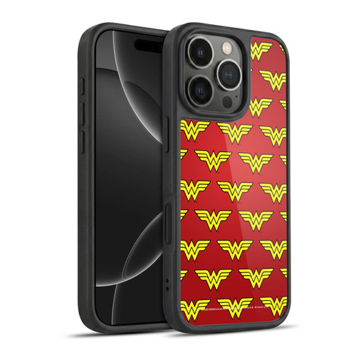 Wonder Woman DC Comics Logos Pattern Gel Armour Case For Apple iPhone 16 Pro