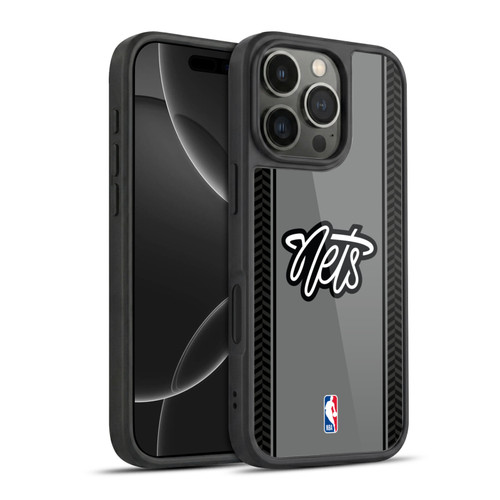 NBA Brooklyn Nets Logo Gray Design Gel Armour Case For Apple iPhone 16 Pro