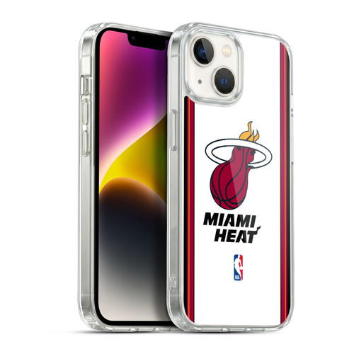 NBA Miami Heat Logo White Design Soft Gel Case for Apple iPhone 14