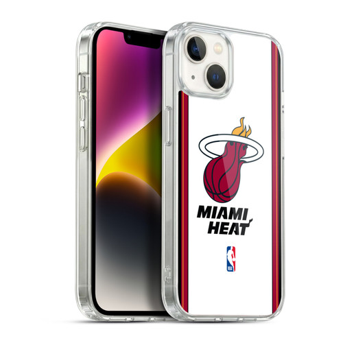 NBA Miami Heat Logo White Design Soft Gel Case for Apple iPhone 14 Plus & MagSafe