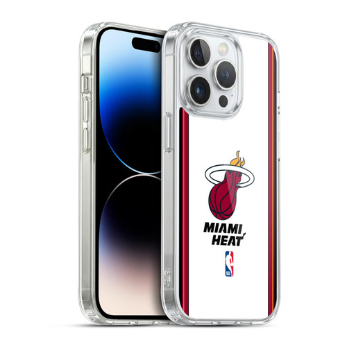 NBA Miami Heat Logo White Design Soft Gel Case for Apple iPhone 14 Pro & MagSafe