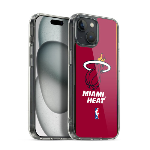 NBA Miami Heat Logo Red Design Soft Gel Case for Apple iPhone 15 & MagSafe