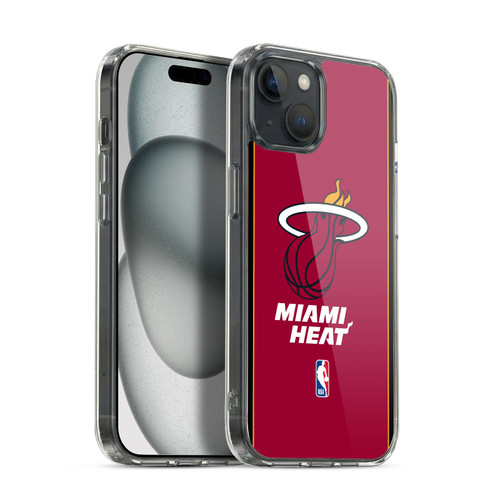 NBA Miami Heat Logo Red Design Soft Gel Case for Apple iPhone 15 Plus & MagSafe