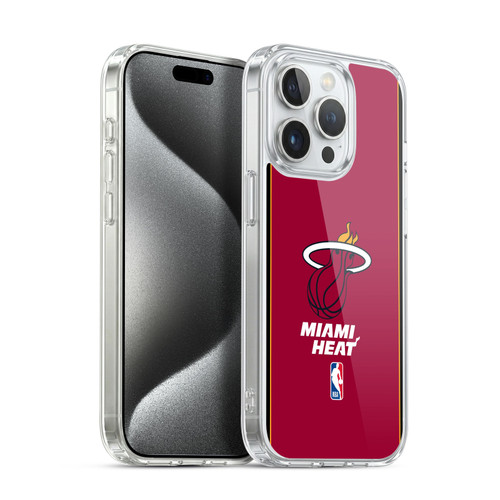 NBA Miami Heat Logo Red Design Soft Gel Case for Apple iPhone 15 Pro & MagSafe