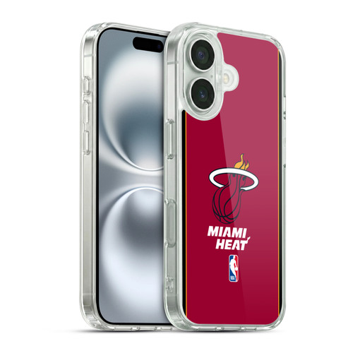 NBA Miami Heat Logo Red Design Soft Gel Case for Apple iPhone 16 & MagSafe