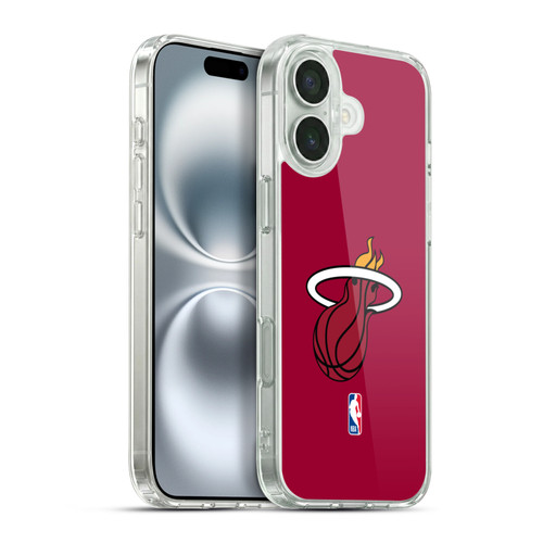 NBA Miami Heat Logo Red Soft Gel Case for Apple iPhone 16 Plus & MagSafe