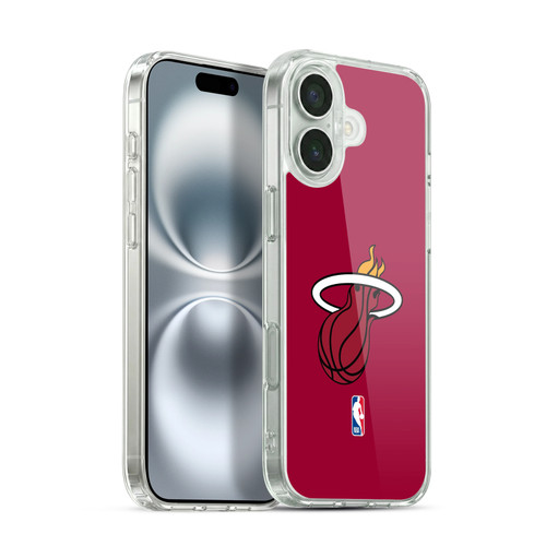 NBA Miami Heat Logo Red Soft Gel Case for Apple iPhone 16 Plus & MagSafe