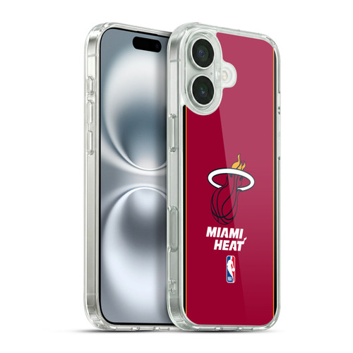 NBA Miami Heat Logo Red Design Soft Gel Case for Apple iPhone 16 Plus & MagSafe