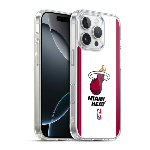 NBA Miami Heat Logo White Design Soft Gel Case for Apple iPhone 16 Pro & MagSafe