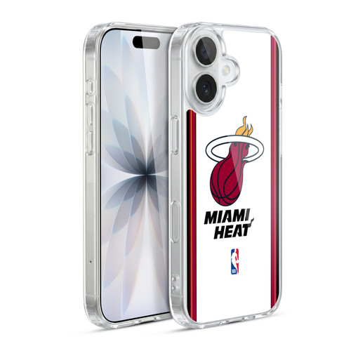 NBA Miami Heat Logo White Design Soft Gel Case for Apple iPhone 17