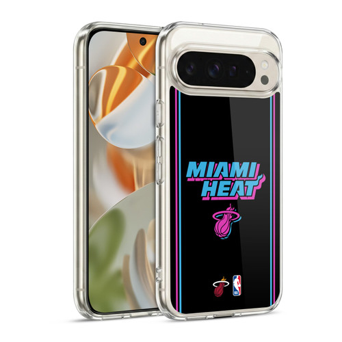 NBA Miami Heat Logo Black Vice Nights Design Soft Gel Case for Google Pixel 9 / Pixel 9 Pro