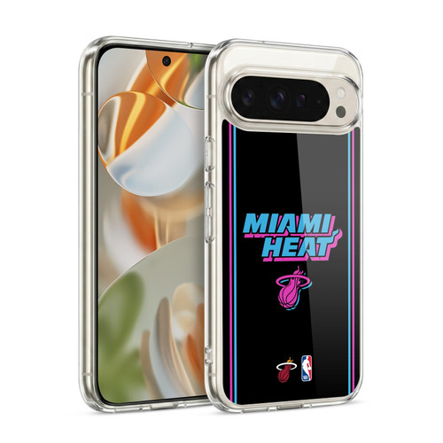 NBA Miami Heat Logo Black Vice Nights Design Soft Gel Case for Google Pixel 9 / Pixel 9 Pro