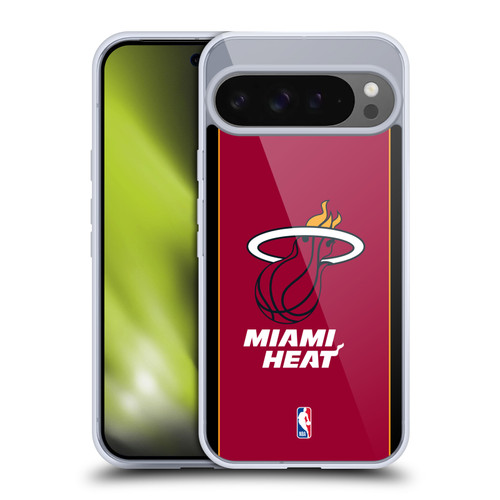 NBA Miami Heat Logo Red Design Soft Gel Case for Google Pixel 9 Pro XL