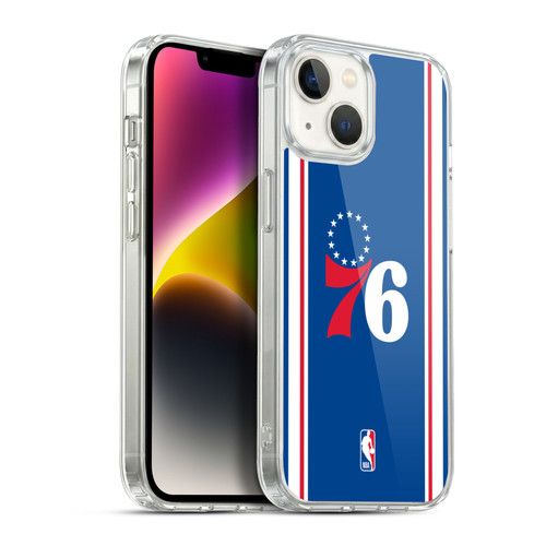 NBA Philadelphia 76ers Logo Blue Design Soft Gel Case for Apple iPhone 14