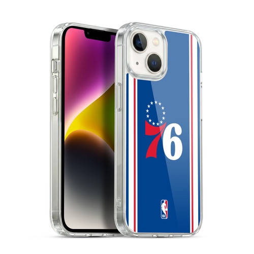NBA Philadelphia 76ers Logo Blue Design Soft Gel Case for Apple iPhone 14