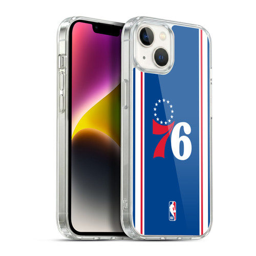 NBA Philadelphia 76ers Logo Blue Design Soft Gel Case for Apple iPhone 14 Plus & MagSafe
