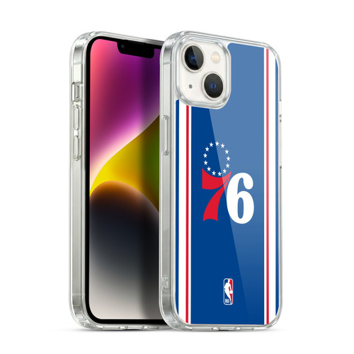 NBA Philadelphia 76ers Logo Blue Design Soft Gel Case for Apple iPhone 14 Plus & MagSafe