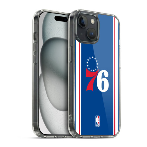 NBA Philadelphia 76ers Logo Blue Design Soft Gel Case for Apple iPhone 15 & MagSafe