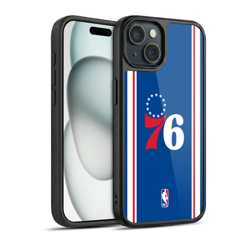 NBA Philadelphia 76ers Logo Blue Design Gel Armour Case For Apple iPhone 15